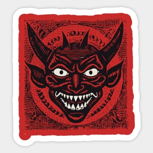 Lino Cut Devil Sticker